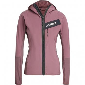 Adidas Women's Terrex Techrock Wind Full Zip Fleece - Quiet Crimson