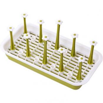 Estante Portavasos y Botella de Vidrio Rectangular para Cocina