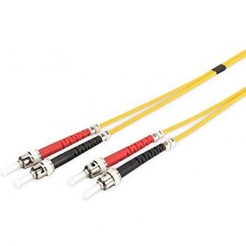DIGITUS LWL Patchkabel OS2 - 2 m ST auf ST - Duplex Singlemode 09/125µ - 10 GBit/s - Gelb