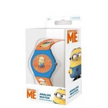 EuroSwan Kids Minions Analoguhr MN011 mit Orange Metallbox