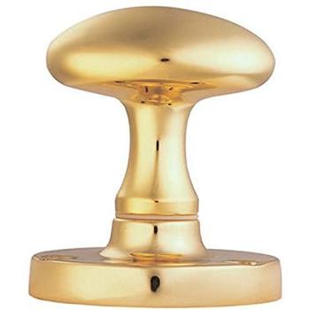 Polished Brass Oval Door Handle – 61 mm Mortice Set