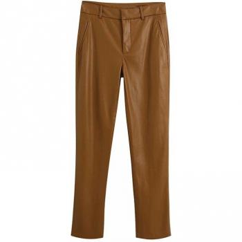 Manteau & Pantalon Vintage en Similicuir – Ensemble 2 Pièces Chic