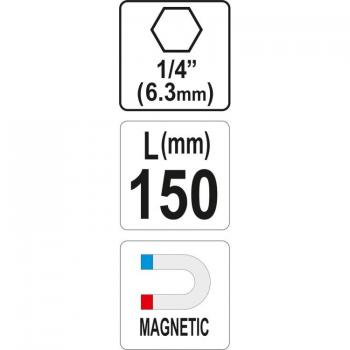 Porta bit in acciaio YATO 25,4 mm