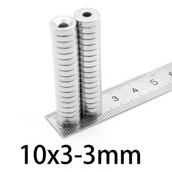 10x3-3mm N35 Neodymium Magnets with 3mm Hole, Super Strong