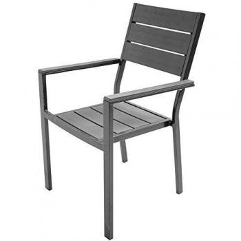 Sedia con braccioli in legno effetto grigio Tenerife