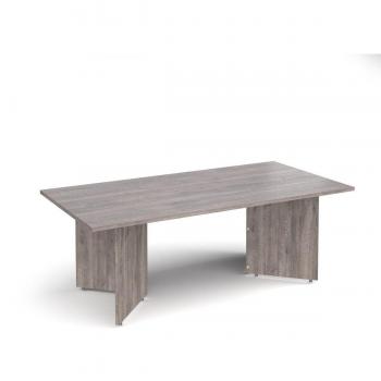 Rectangular Boardroom Table with Arrowhead Legs - 2000mm - Grey Oak