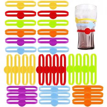 Silicone Drink Marker Tags for Wine Glasses
