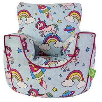 Pastel Space Unicorn Bean Chair – Light Blue, Women’s Cotton (Large)