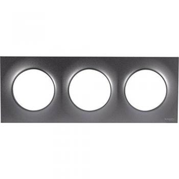 Schneider Electric Odace Styl Plaque 3 postes en aluminium