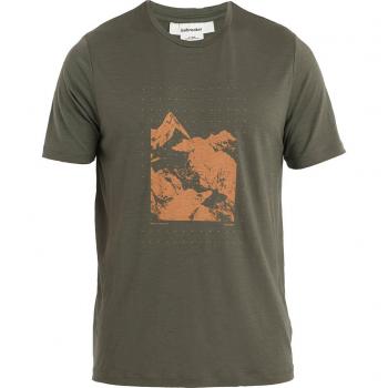 T-shirt court manches courtes Icebreaker Merino 150 Tech Lite II, design Peak Grid, gris