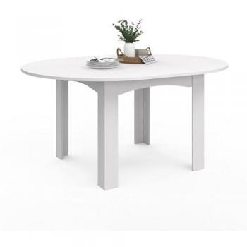 Mesa di pranzo rotonda estendibile Dona 4‑8 persone in bianco 110‑150 cm