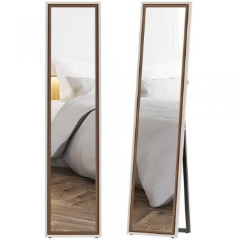 Espejo Grande Homcom 157x37 cm con Marco Bicolor, de Pie o Colgante