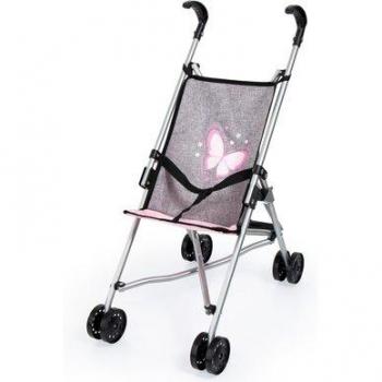 Bayer Puppenbuggy grau/rosa mit Schmetterling