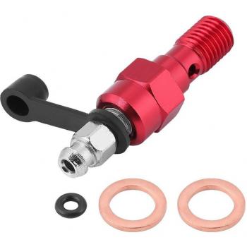 M10x 1,0mm Motorrad Bremsen Sattel Entlüftungsventil Nippel Staubkappe Unterlegscheibe Schwarz