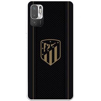 Funda para Xiaomi Redmi Note 10 5G del Atleti Escudo Dorado Fondo Negro - Licencia Oficial Atlético de Madrid