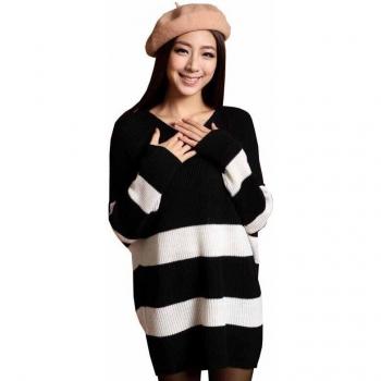 Winter Striped Sweater for Expecting Mothers