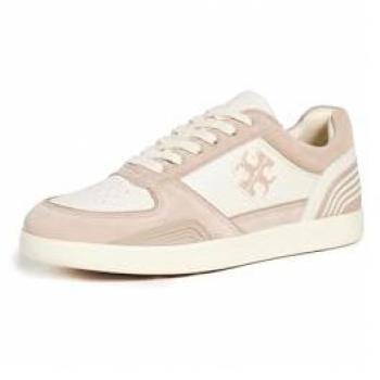 Tory Burch Women's Lace Up Low Top Sneakers - Beige - Size 5.5 UK