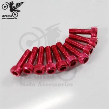 6mm Colorful Motorcycle Nuts and Bolts - 10 PCS Set