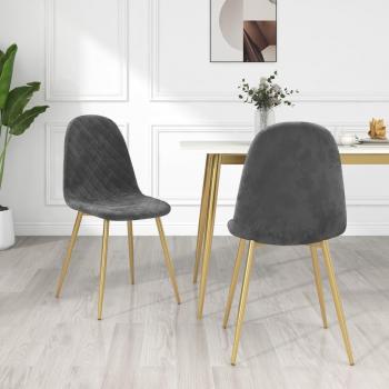VIDAXL Sedie Da Pranzo 2 Pz Grigio Scuro In Velluto
