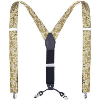 Bretelles en cuir pour hommes | 4 clips, bretelles réglables ceinture pantalon, CRBD4C116
