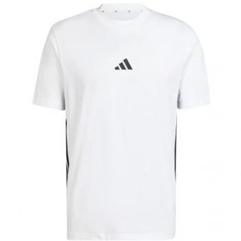 Adidas Essentials Single 3 Stripes T-Shirt, weiß/pechschwarz, Größe M
