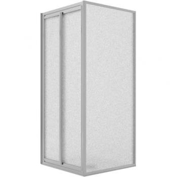 Cabine de douche triple paroi, salon à deux volets pivotants, cristal opaque, 185 cm de haut (Idralite)