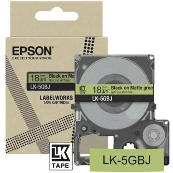 Epson LK-5GBJ Black on Matte Green Tape Cartridge 18mm - C53S672078