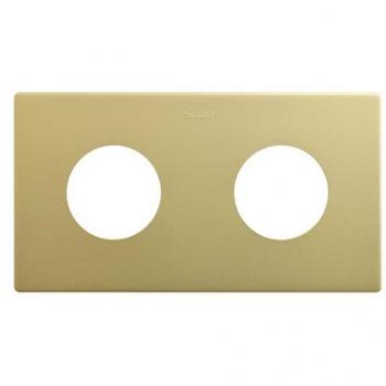 Marco Minimalista Simon 270 para Dos Enchufes Bronce