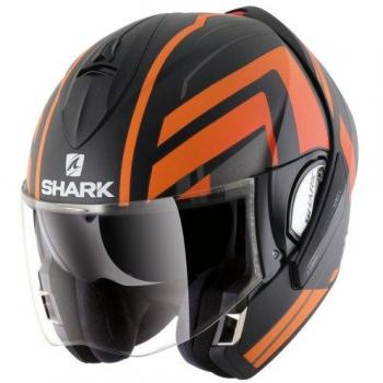 Hark Evoline 3 Corvus Mat: Schwarz/Orange Motorradhelm in Größe S