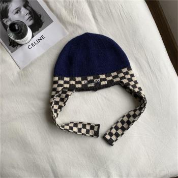 Retro Knitted Women's Flight Cap with Ear Protection