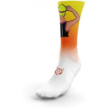 Calcetines Otso TriTime Mujeres Olé Naranja/Amarillo