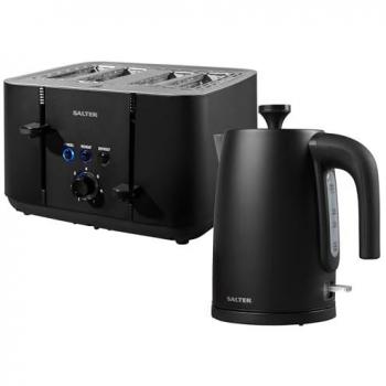 Black Duo: Kuro Jug Kettle + 4‑Slice Toaster