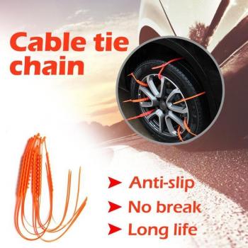 10pcs Nylon Snow Tire Chains - Universal Fit, Wear Resistant, Low Temperature Resistant, Anti-Skid for Car Wheels