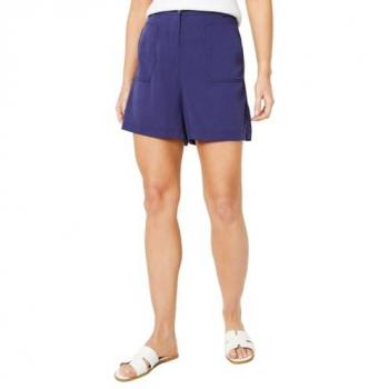 Oasis Women's Navy Patch Pocket Longline Shorts - Size 10 UK