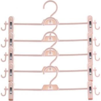Perchero para pantalones y faldas de 5 piezas con clips ajustables