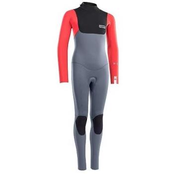 Ion Traje Neopreno 4/3 – Manga Larga con Cremallera Trasera, Estilo Youth, Colores: Blue & Red (3‑4 años)