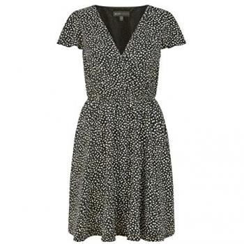 Black Ditsy Daisy Print Skater Dress