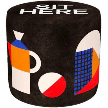 Qeeboo pouf colorato Sit Here nero S Ø50x45cm