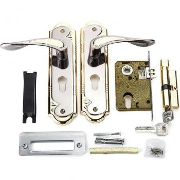 Durable Bedroom Privacy Door Lock Set - Rust Proof Mortise with Lever Handle
