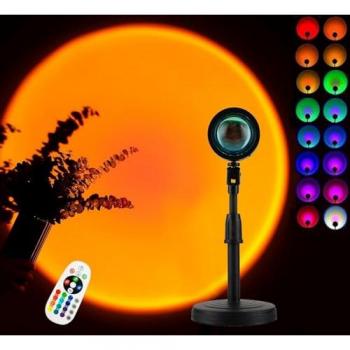 Lámpara Sunset COSHANO con USB, Luz LED Ajustable 16 Colores y Control Remoto