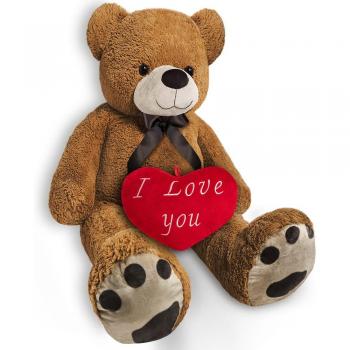 Nounours Cœur‑Coussin 175 cm, Brun Clair