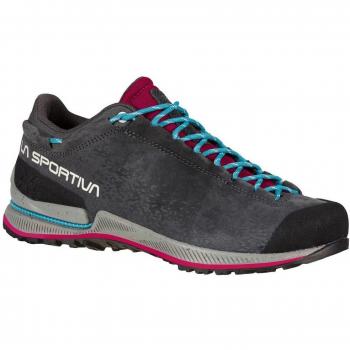 La Sportiva TX2 Evo Leather Mujer Carbono-Rojo Ciruela