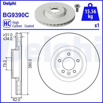 Disque de frein à haute performance DELPHI BG9390C