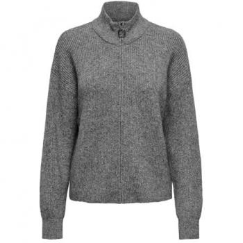 Cardigan en maille col zippé Tokyo gris
