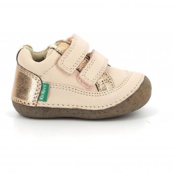 Baskets basses en cuir rose Sostankro pour enfant par Kickers