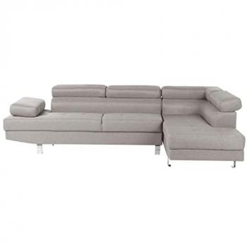 Beliani Classic Modern Wohnzimmer Sofa – 5‑Sitzer L‑Shape, verstellbare Kopfstützen