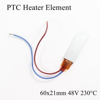 Élément de chauffage PTC 60x21mm 48V avec thermostat constant