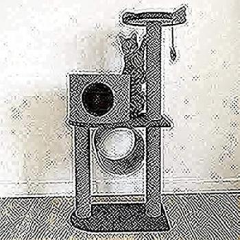 Modern Charcoal Felt Cat Climber