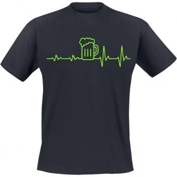 Maglietta Divertente ECG Beer - S a 4XL - Uomo - Nero