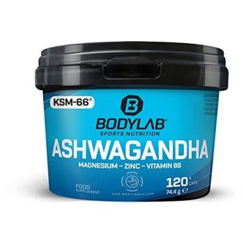 4 x Bodylab Ashwagandha + Magnesium - Zink - Vitamin B6 (je 120 Kapseln)